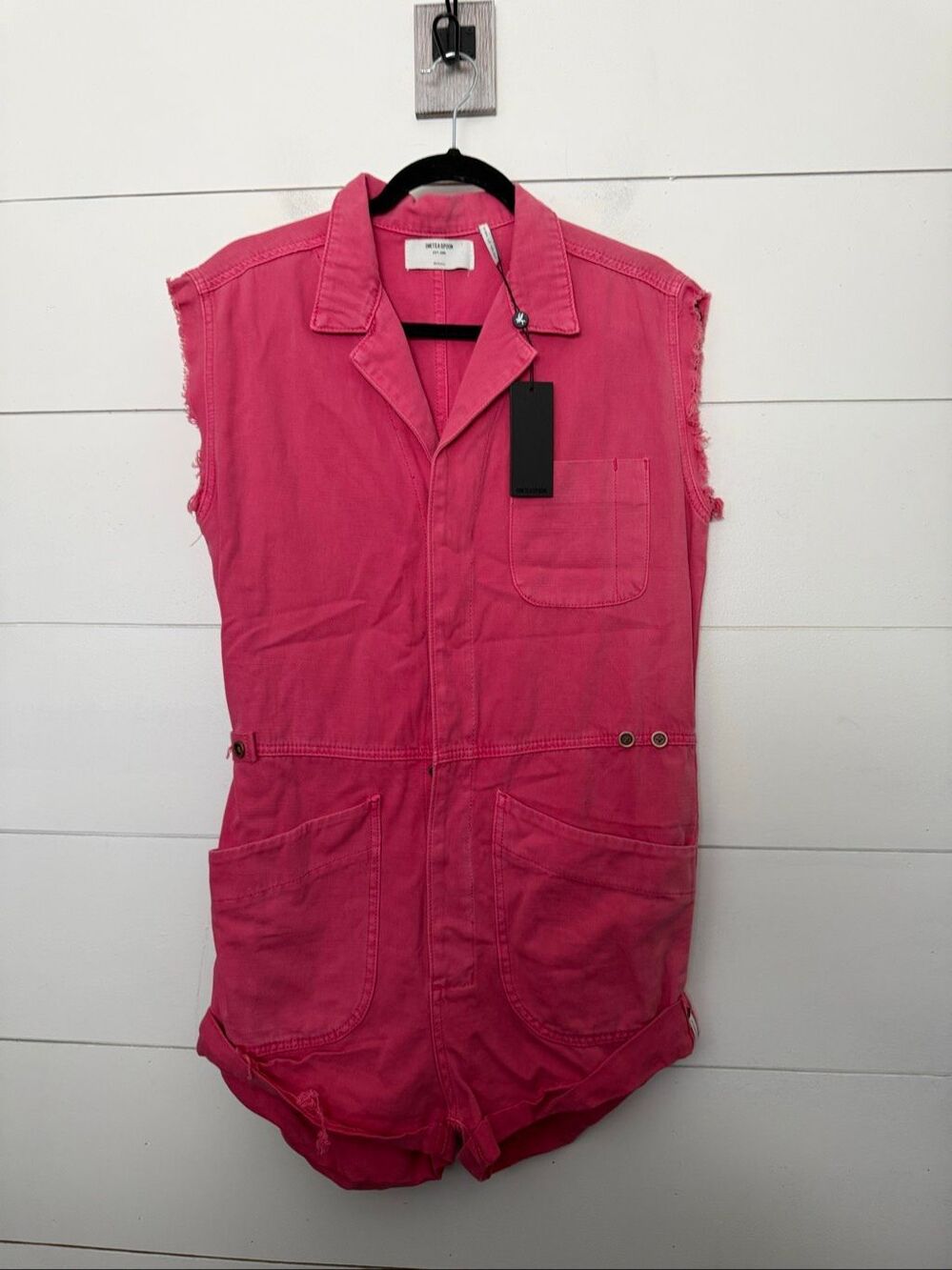 One Teaspoon Women’s XS Pink Safari Bandit Overall Romper Jumpsuit New
